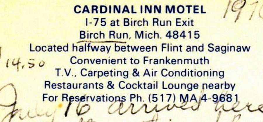 Cardinal Inn Motel - Vintage Postcard (newer photo)